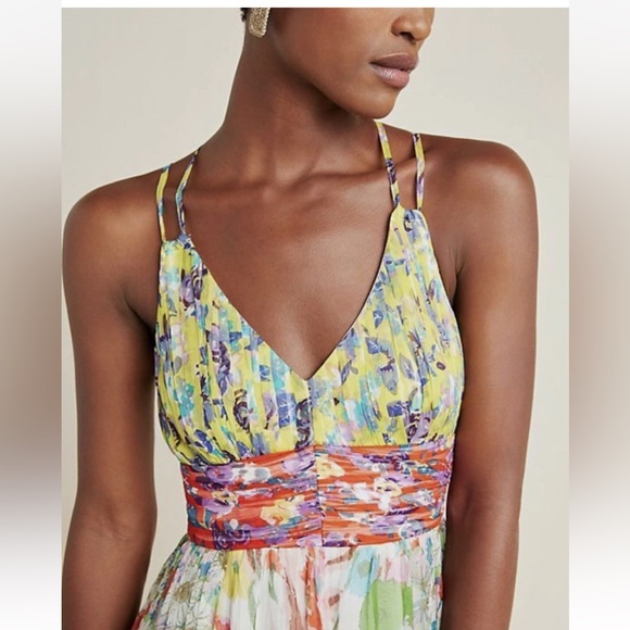 Anthropologie Malibu Floral Maxi Dress Size 0 retails $220 - Picture 2 of 16
